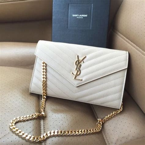 white ysl purse|white YSL clutch purse.